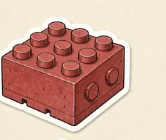 Red toy building brick