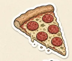 Pepperoni pizza slice